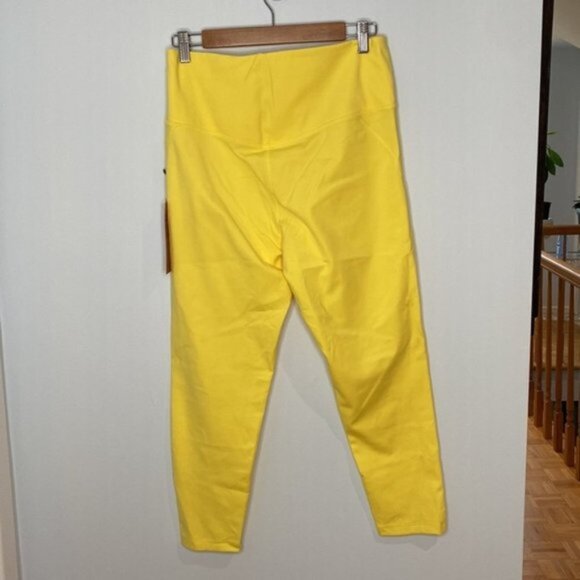 Girlfriend Collective Women Yellow High-Rise Compression Leggings Size XL - Picture 4 of 10